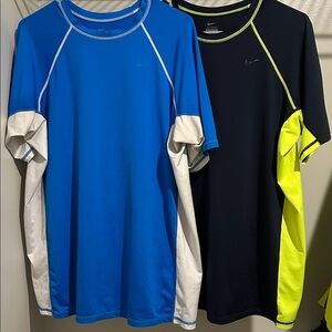 NIKE DUAL PACK: Blue/White and Navy/Neon Yellow Tee Shirt